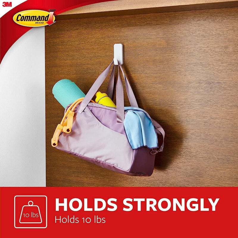 Command Heavy Duty Utility Wall Hooks, 2 Hooks with 6 Strips, 10lb X-Large Utility Hook - Image 4